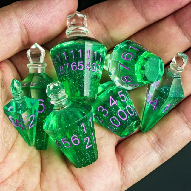 Green Potion Bottle Dice - Image 2